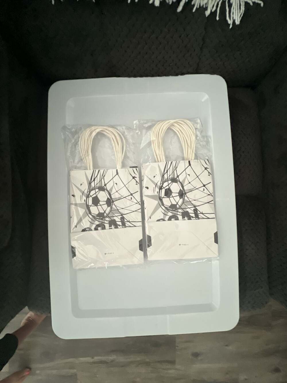 16-Piece Soccer Themed Paper Party Favor Treat Bags with Handles